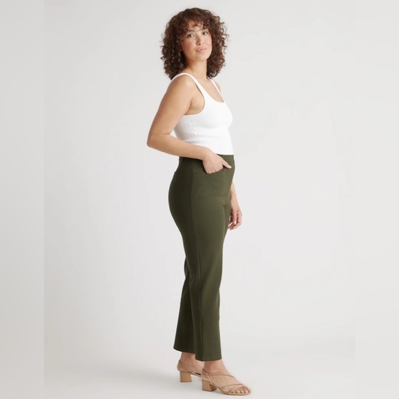 QUINCE Ultra-Stretch Ponte Straight Leg 4-Pocket Pants Olive Green Sz M - Picture 6 of 15
